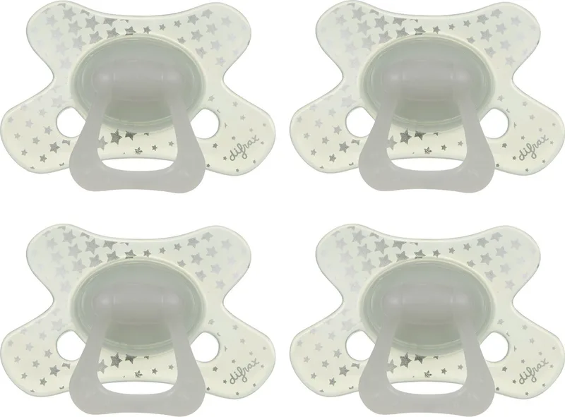 Fopspeen Natural - 12 tot 18 Maanden - Transparant - 4 Stuks van Difrax in Sterretjes – productfoto