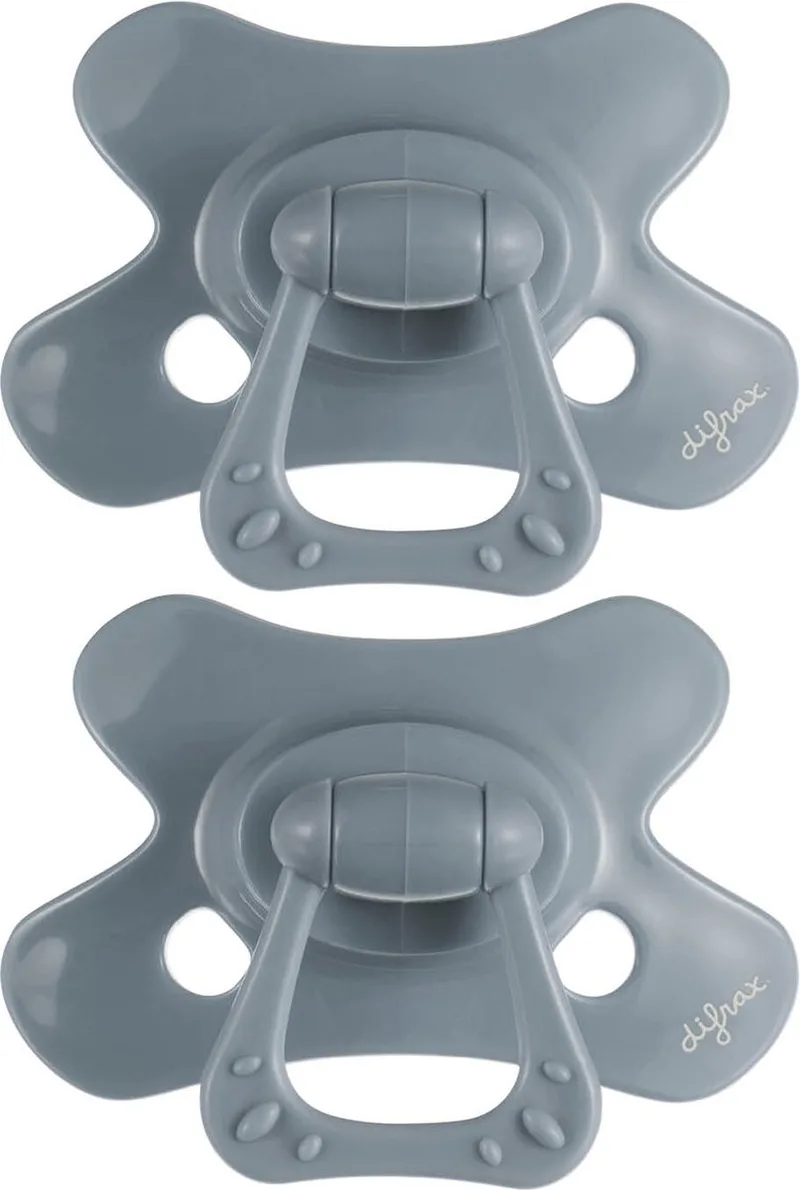 Fopspeen Natural - 18+ Maanden - 2 Stuks de Difrax en Gris foncé – photo produit