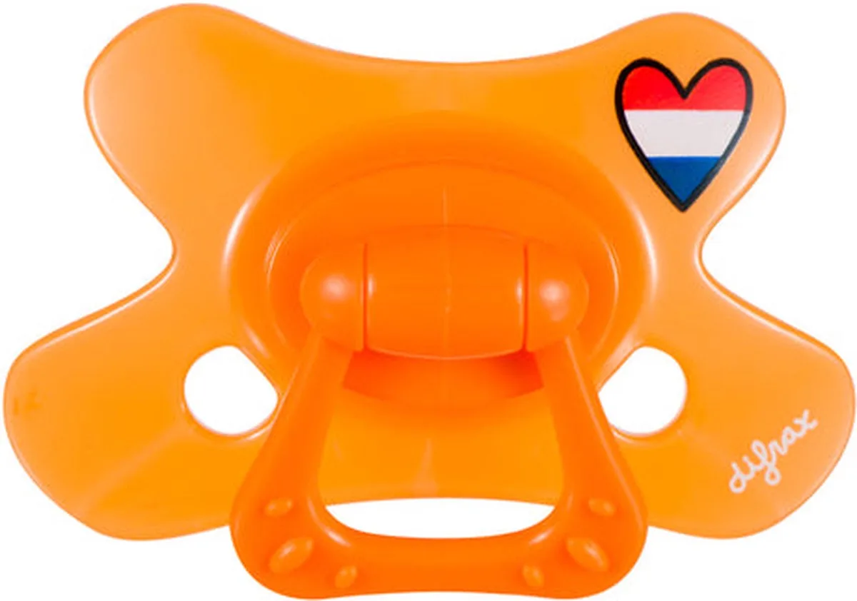 fopspeen - Natural 6+ maanden - Hup Holland Hup van Difrax in Oranje – productfoto