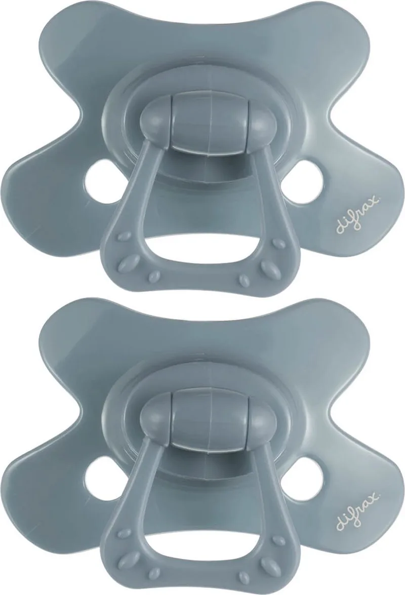 Fopspeen Natural - 6 tot 12 Maanden - 2 Stuks de Difrax en Gris – photo produit