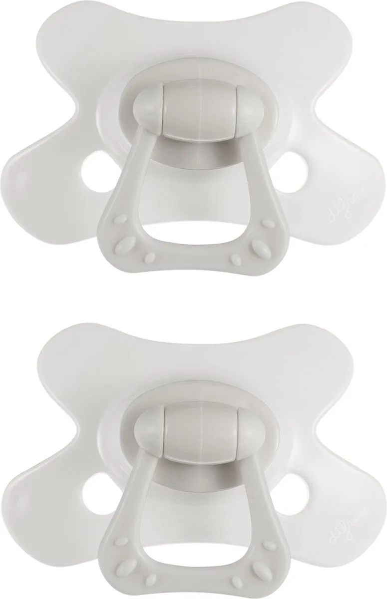 Fopspeen Natural - 6 tot 12 Maanden - 2 Stuks van Difrax in Lichtgrijs – productfoto
