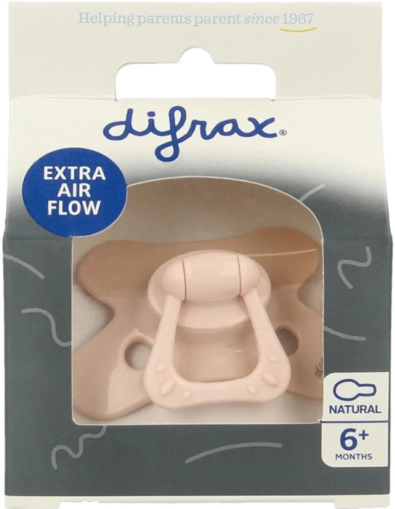 Fopspeen Natural 6m+ Uni/pure van Difrax in Assorti – productfoto