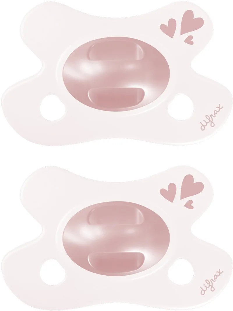 Fopspeen Natural - Newborn - Hartje - 2 Stuks van Difrax in Lichtroze – productfoto