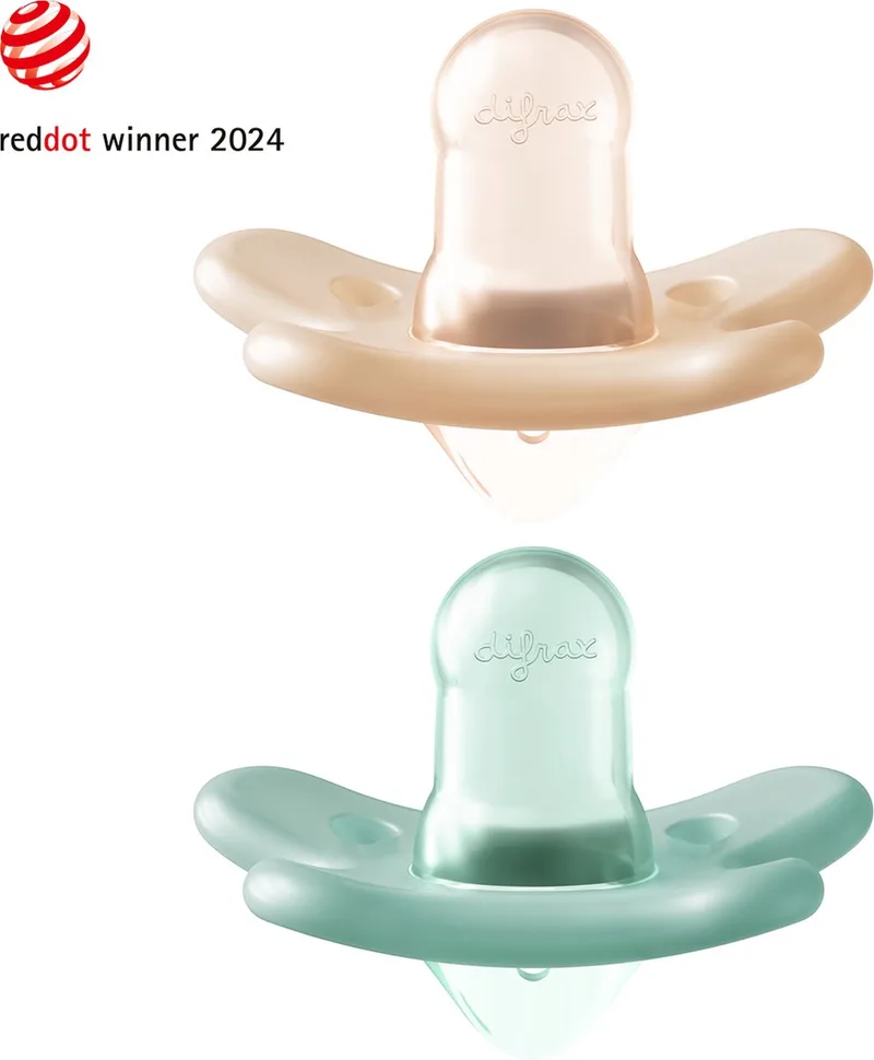 Fopspeen Siliconen - Premature - Oranje - 2 Stuks van Difrax in Aqua – productfoto