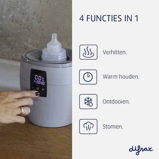 LOVI Flessenwarmer - 6 in 1 Functies - Universeel bruikbaar von Difrax in Grau – Produktfoto 4 von 4
