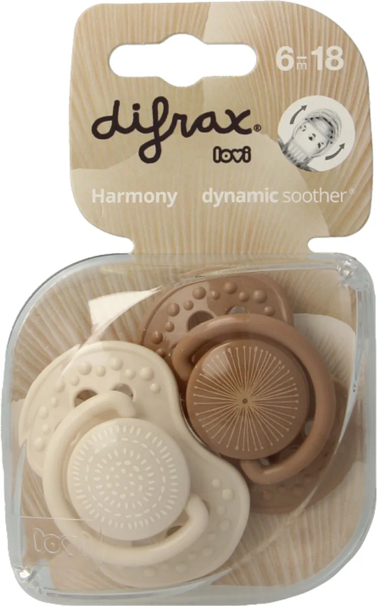 Lovi fopspeen harmony 6-20 maanden 2 stuks van Difrax in Assorti – productfoto