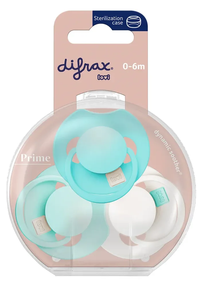 Lovi Prime fopspenen groen 0-6M van Difrax – productfoto