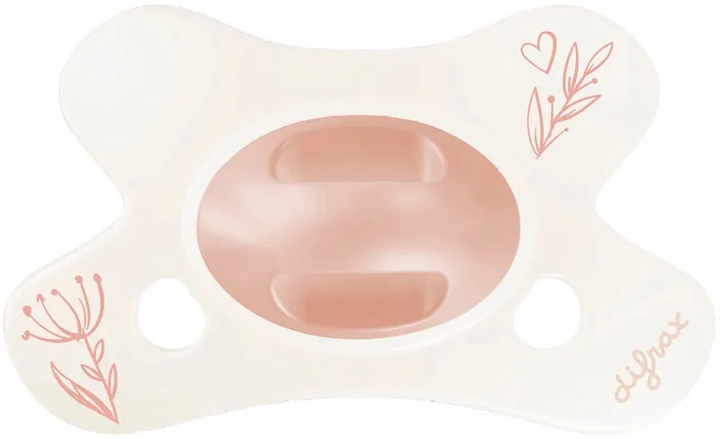 Natural Fopspeen - 0-6 Mnd - Dusty Pink Heart van Difrax in Roze – productfoto