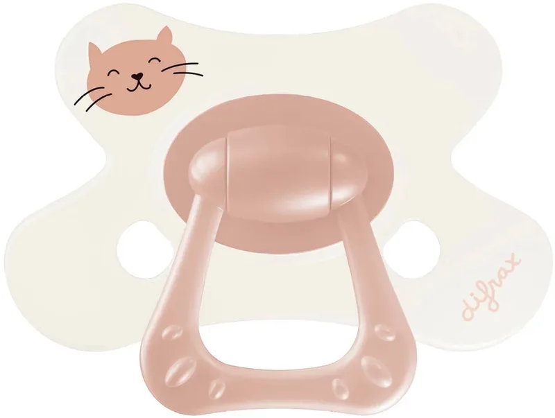 Natural Fopspeen - 12+ Mnd - Dusty Pink Kitten van Difrax in Roze – productfoto