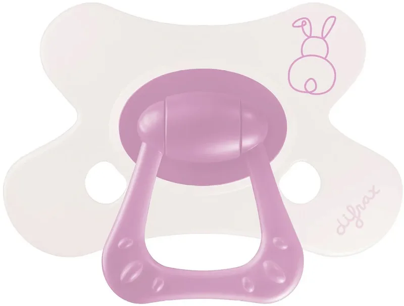 Natural Fopspeen - 6+ Mnd - Berry Pink Bunny van Difrax in Roze – productfoto