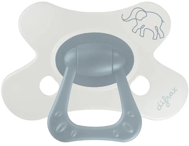 Natural fopspeen 6+ mnd Little Grey Elephant van Difrax in Grijs – productfoto