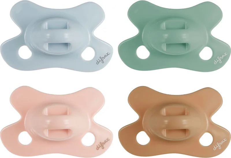 Natural Fopspeen Newborn - Bruin, Lichtroze, Lichtgroen - 4 Stuks, Siliconen Speen, Gemakkelijk te Accepteren van Difrax in Lichtblauw – productfoto