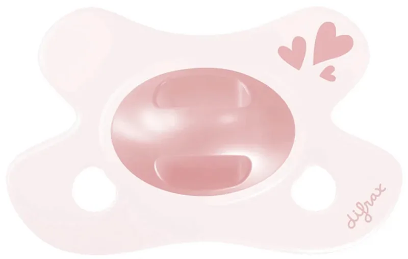 Natural Fopspeen - Newborn - Soft Pink Hearts van Difrax in Zacht roze – productfoto