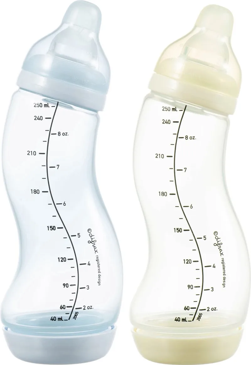 Natural S-babyfles - 250 ml - Anti Koliek - Blauw & Creme - 1 Stuk de Difrax en Blauw & Creme – photo produit