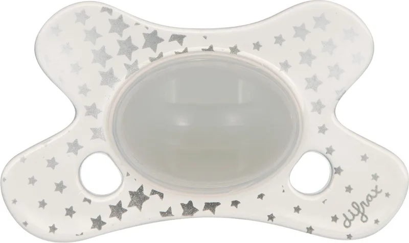 Natural Speen - 0 tot 6 Maanden Speen - Glow in the Dark - 1 stuk van Difrax in Wit – productfoto