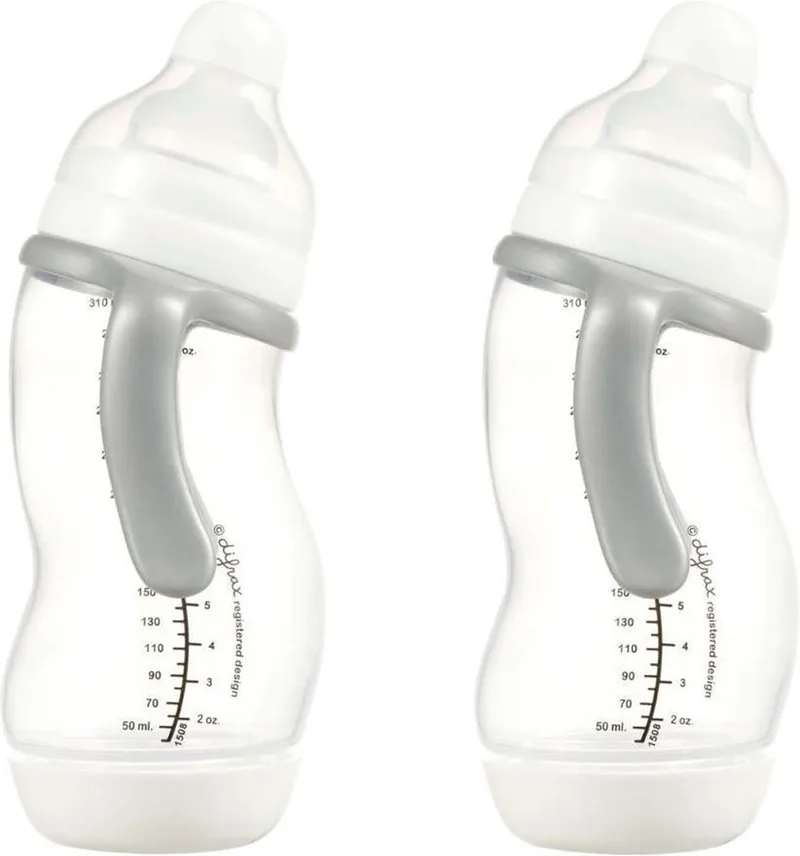 Papfles XL 310 ml Wide - S-fles - Anti-Colic - 9+ maanden - 2 stuks by Difrax in Wit – product photo