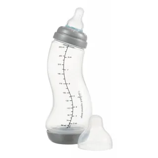 S-Fles 1-2-3 250ml Transparant / Grijs by Difrax – product photo 1 of 4