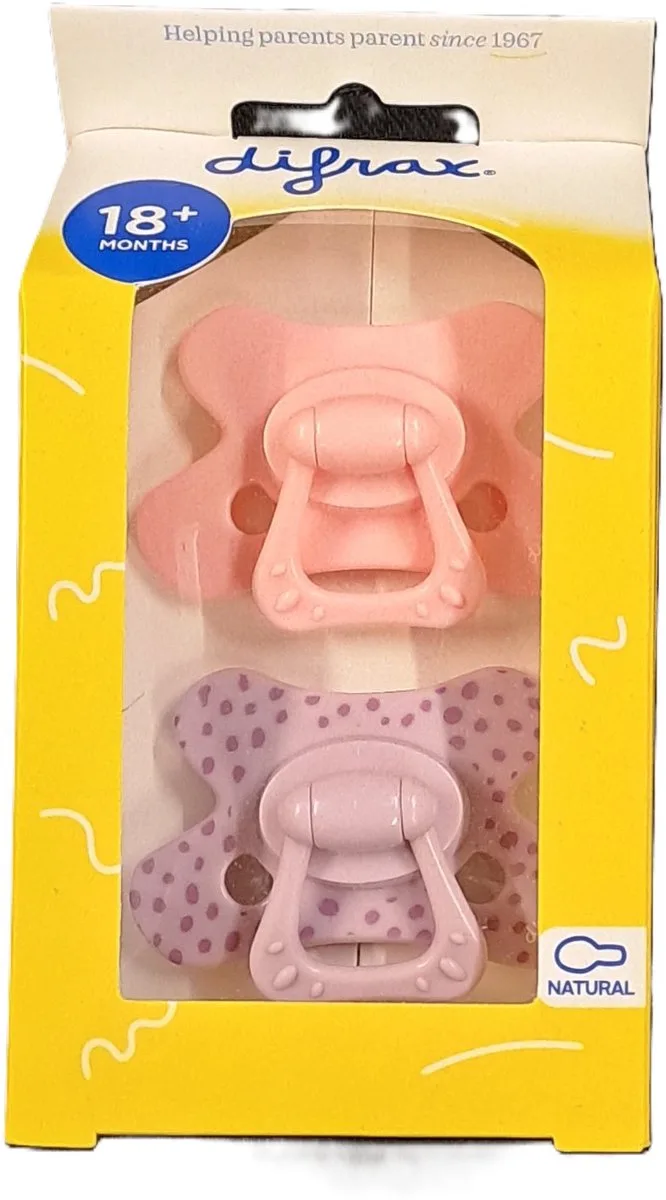 Speen 2 stuks 18+ Roze/paars gestippelt de Difrax en Violet – photo produit
