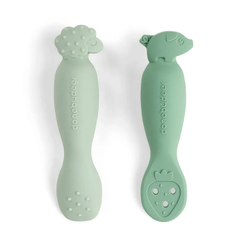 Babylepel - 2-pack - Tiny Farm - Groen van Done by Deer – productfoto 2 van 4