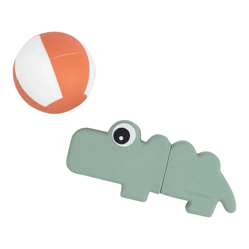 Jouet De Bain Squirter Croco de Done by Deer en Vert, 20,5 × 5 × 20,5 mm – photo produit