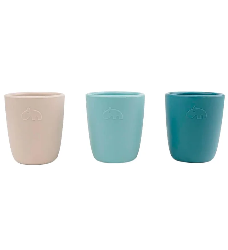Bekers - 3-pack - Silicone - Blue Mix by Done by Deer – product photo