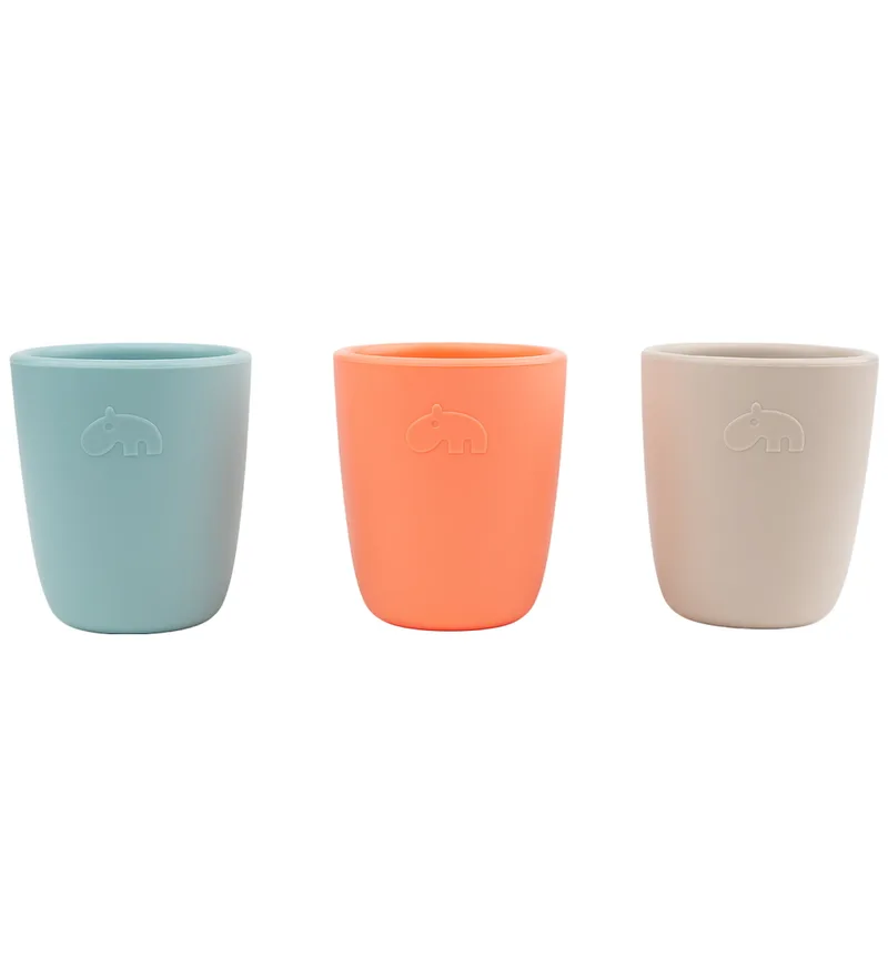 Bekers - Siliconen - 3-pack - Coral/Zand/Blue by Done by Deer – product photo