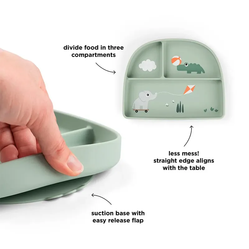 Assiette à Compartiments Stick & Stay Playground de Done by Deer – photo produit 2 sur 3