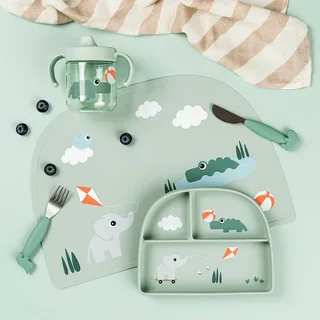Assiette à Compartiments Stick & Stay Playground de Done by Deer – photo produit 3 sur 3