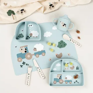 Assiette à Compartiments Stick & Stay Tiny Farm de Done by Deer – photo produit 4 sur 4