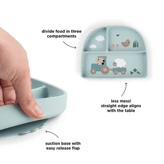 Assiette à Compartiments Stick & Stay Tiny Farm de Done by Deer – photo produit 2 sur 4