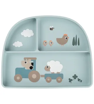 Assiette à Compartiments Stick & Stay Tiny Farm de Done by Deer – photo produit 1 sur 4