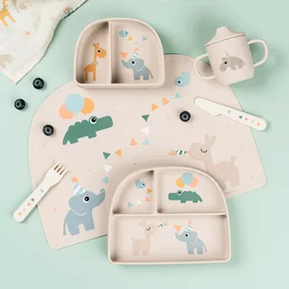 Assiette à Compartiments Stick & Stay Celebration de Done by Deer – photo produit 3 sur 3