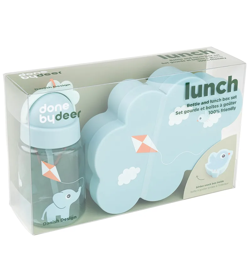 Broodtrommel m. Snackbox en Drinkfles - Lunch - Pla van Done by Deer – productfoto 1 van 6