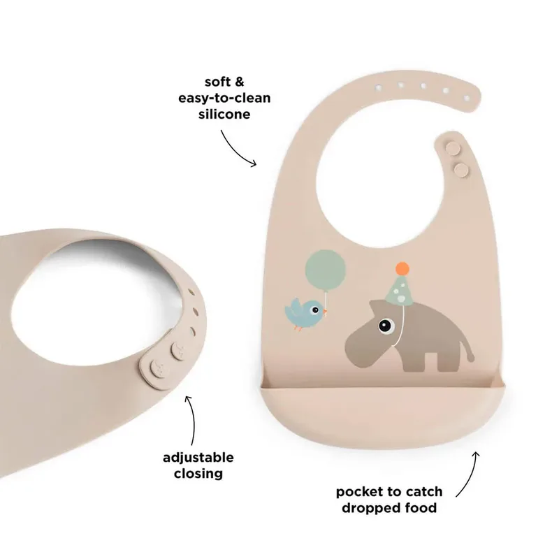 Celebration Siliconen Slabbetje - 2 Stuks - Sand by Done by Deer in Beige – product photo 4 of 6