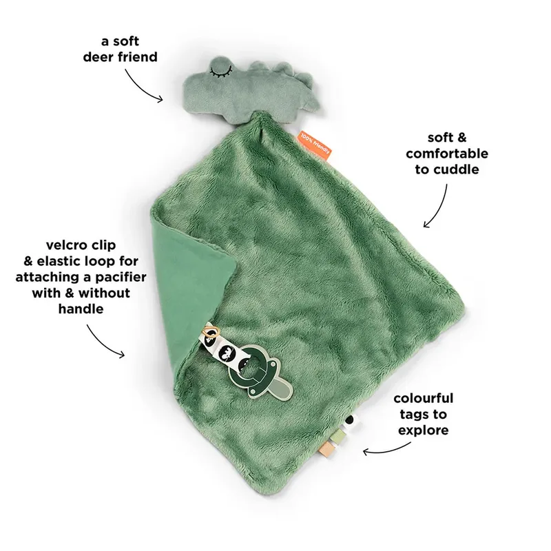 Croco Knuffeldoekje - Green van Done by Deer in Groen – productfoto 3 van 5