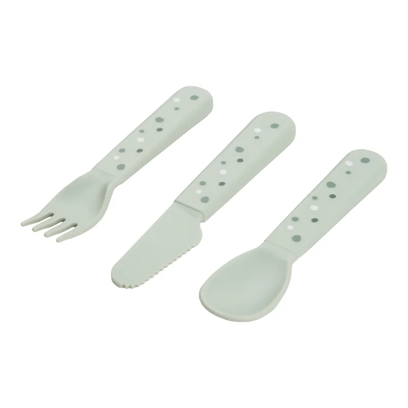 Done By Deer bestekset Foodie, 3-delig van Done by Deer in Groen, 1,5 × 10 × 14,5 mm – productfoto
