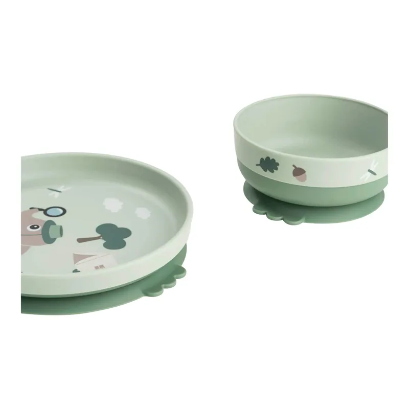 Done By Deer servies, 3-delig van Done by Deer in Groen, 29,5 × 18,5 × 10 mm – productfoto