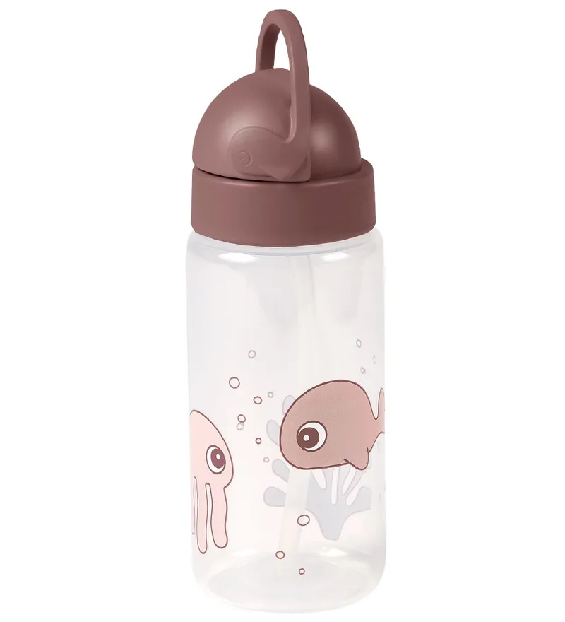 Drinkfles m. Rietje - 350 ml. - Sea Friends - Poede fra Done by Deer – produktbillede