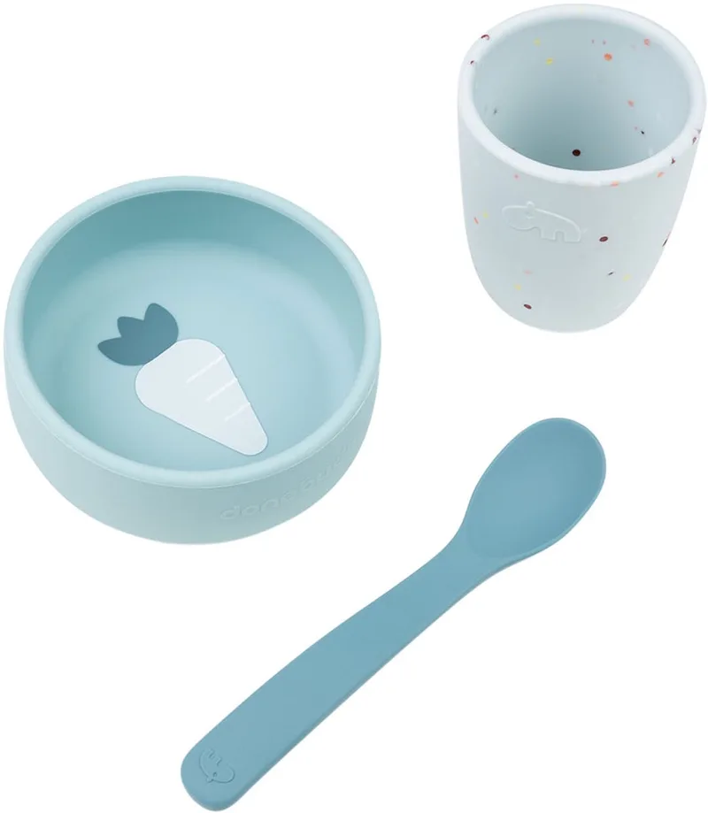 Eerste eetset blauw van Done by Deer in Blauw – productfoto