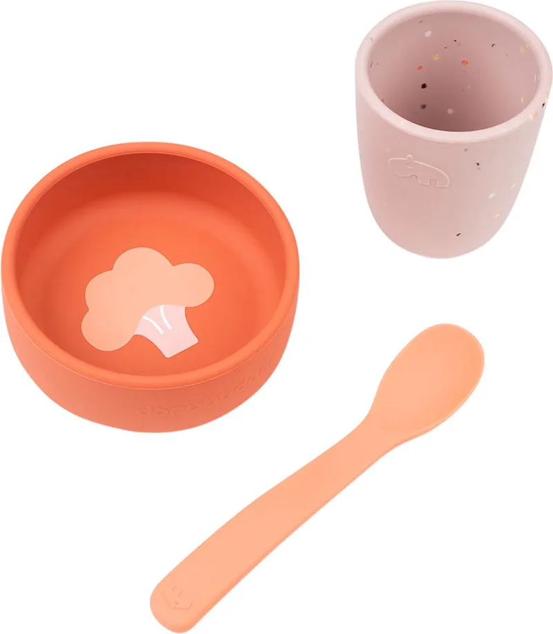Eerste Eetset Papaya van Done by Deer in Oranje – productfoto