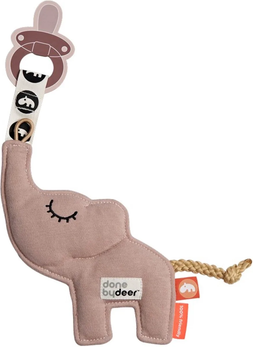 Elphee Cozy Keeper Speenkoord Powder van Done by Deer in Roze – productfoto