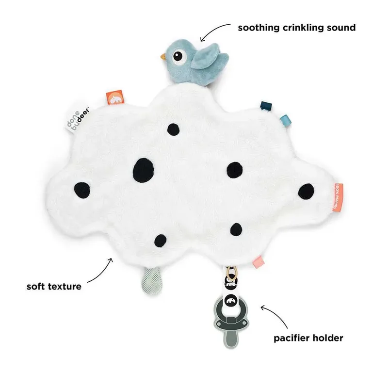 Happy Clouds Speendoekje - Blue by Done by Deer in Blue – product photo 3 of 4