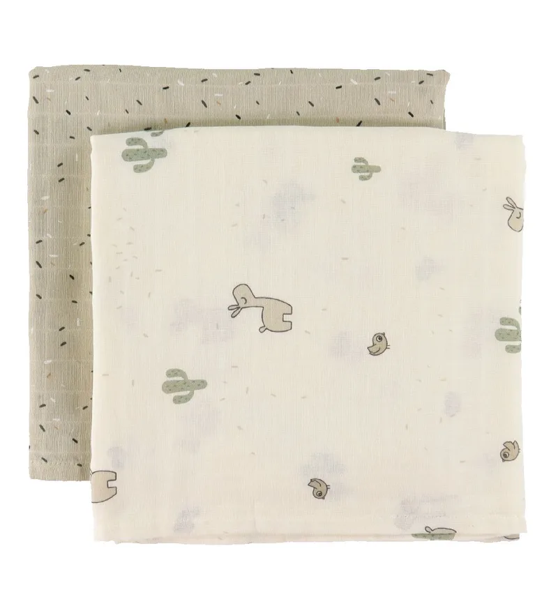 Hydrofiele Doek - 2-pack - 120x120 cm - Lalee Sand från Done by Deer – produktbild