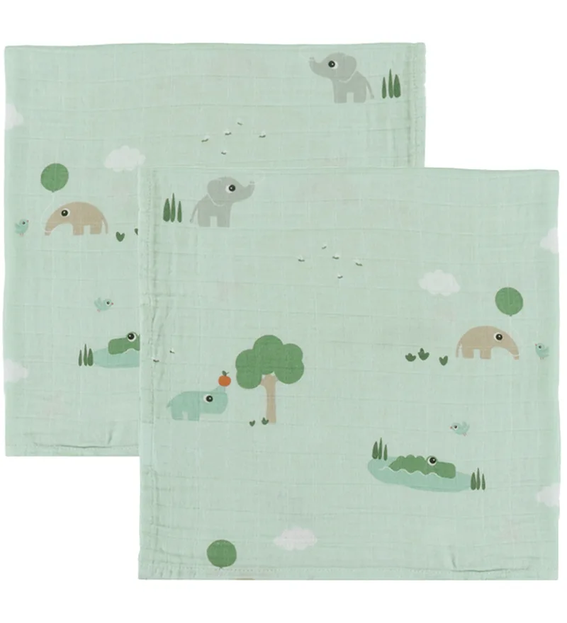 Hydrofiele Doek - 2-pack - 65x65 cm - Speeltuin - B fra Done by Deer – produktbillede