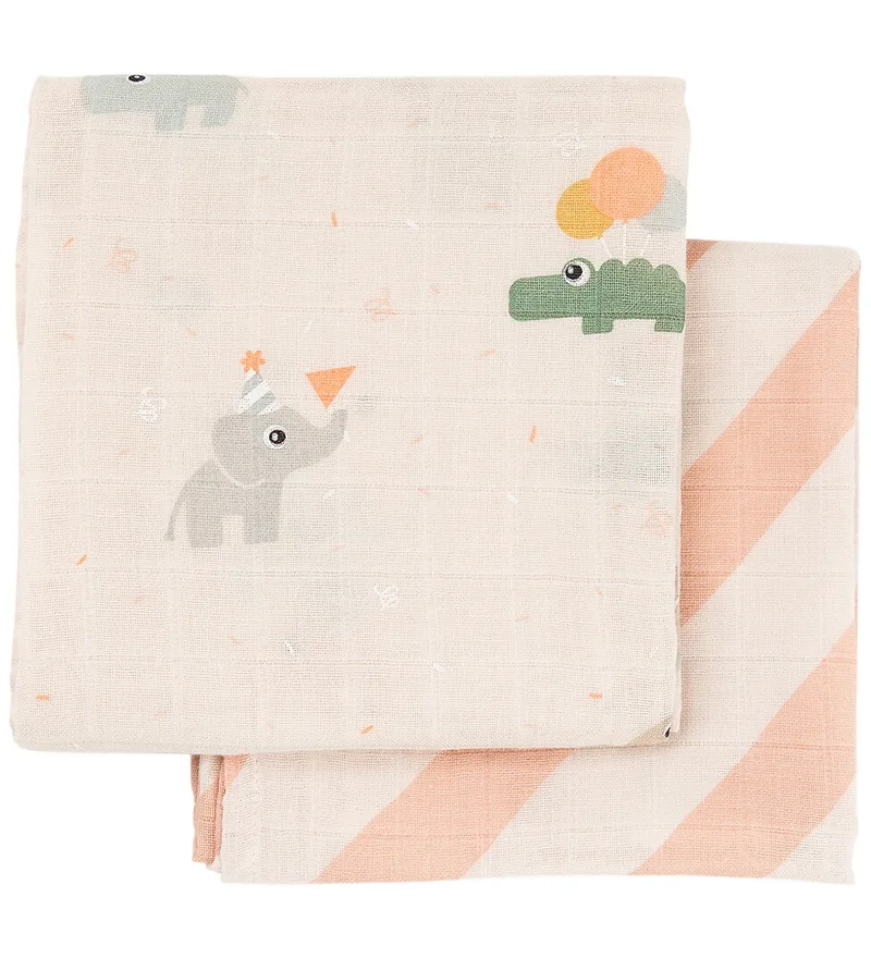 Hydrofiele Doek - 2-pack - Celebration - Poeder by Done by Deer – product photo