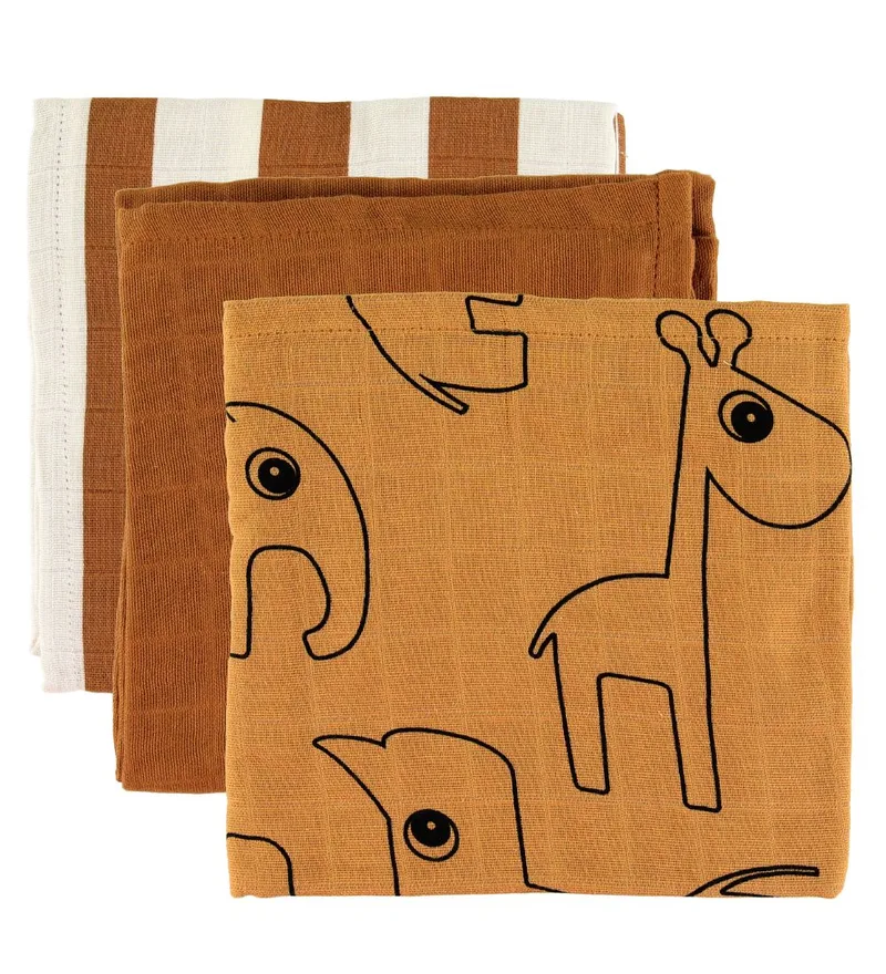 Hydrofiele Doek - 3-pack - 70x70 cm - Deer Friends by Done by Deer – product photo