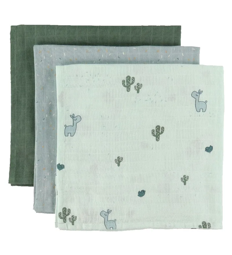 Hydrofiele Doek - 3-pack - 70x70 cm - Tulp Blue by Done by Deer – product photo
