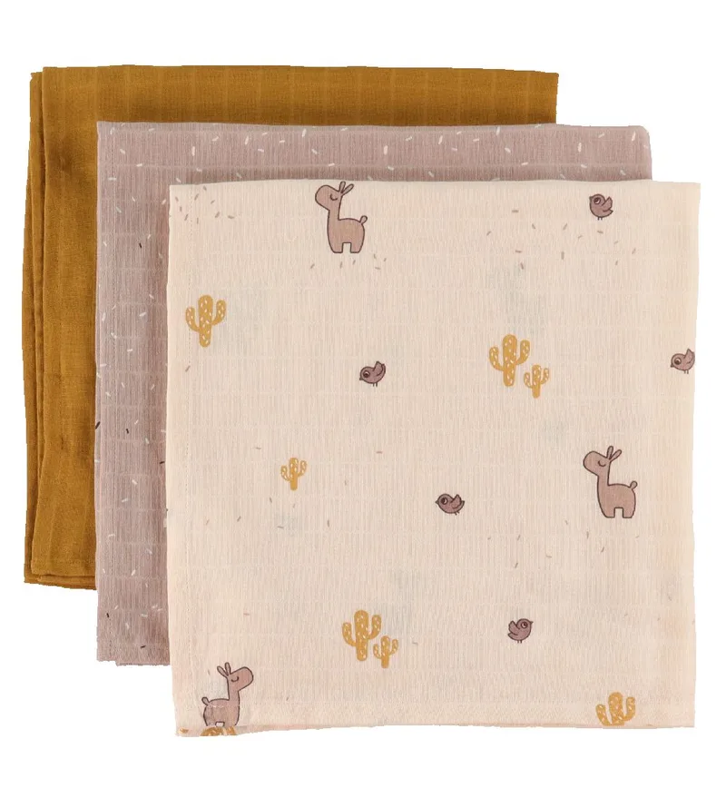 Hydrofiele Doek - 3-pack - 70x70 cm - Tulp Powder by Done by Deer – product photo