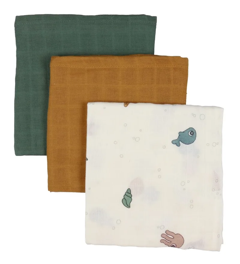 Hydrofiele Doek - 3-pack - Sea Vrienden by Done by Deer – product photo