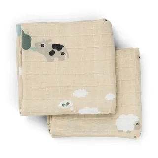 Hydrofiele Doek - Mousseline - 2-pack - 65x65 cm fra Done by Deer – produktbillede 2 af 2